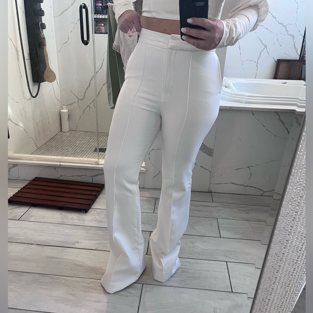 Express White Bootcut trouser Pants double lined